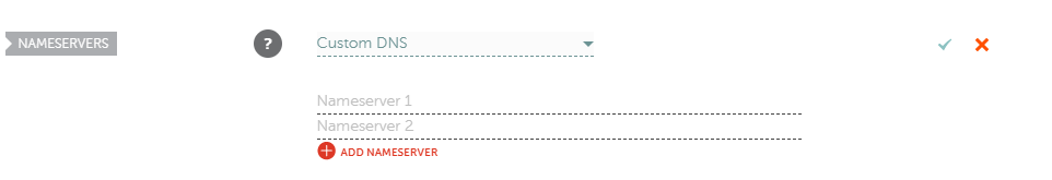 The blank Namecheap nameserver fields