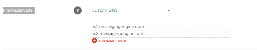 Fastmail's nameservers added to the Namecheap interface