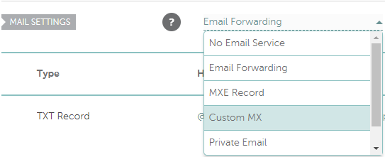 Custom MX records in Namecheap