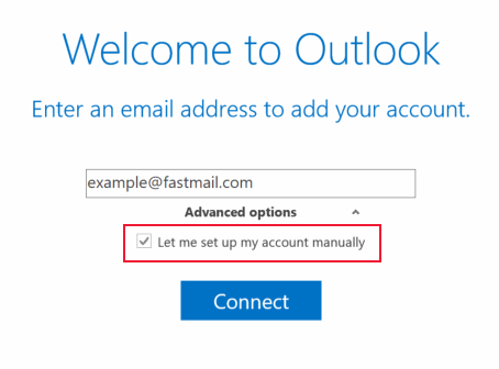 Add new account screenshot
