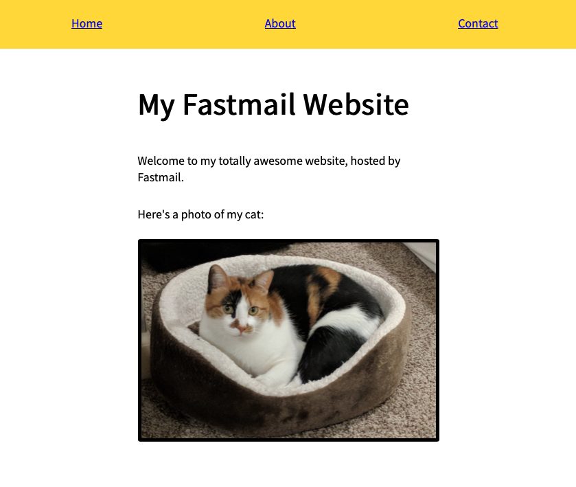 A website hosted on Fastmail