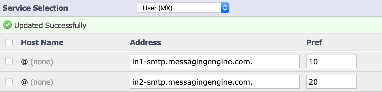 Fastmail MX records in Enom interface