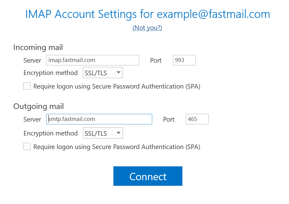 account settings screenshot