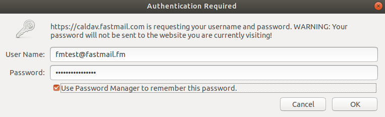 Authentication using Username and Password
