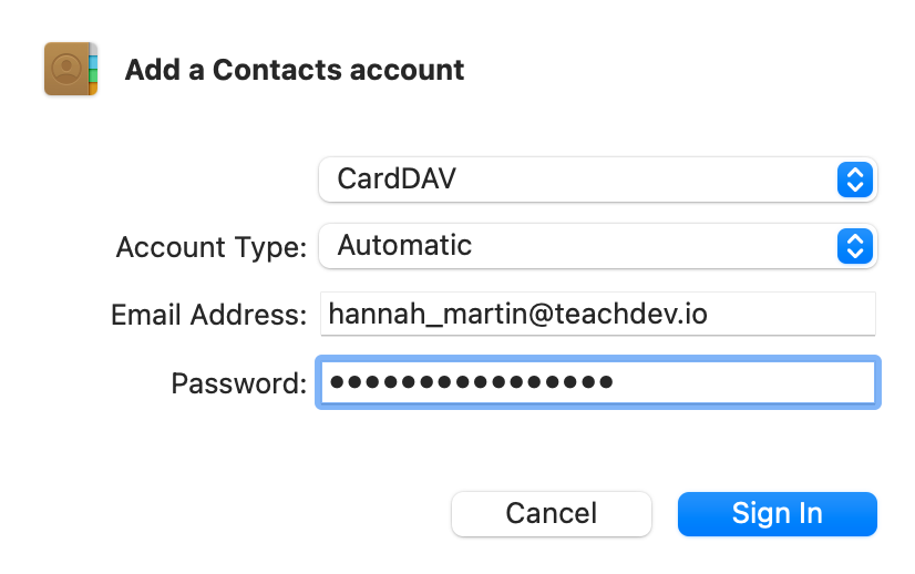 Account Login and Password – Contacts+