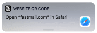 Viewing
code with the camera asks to open Safari